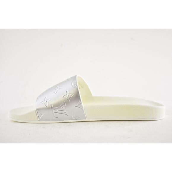 Louis Vuitton Waterfront Mule White Silver Monogram Slide Sandal UK 9 US 10 11 - Picture 12 of 16